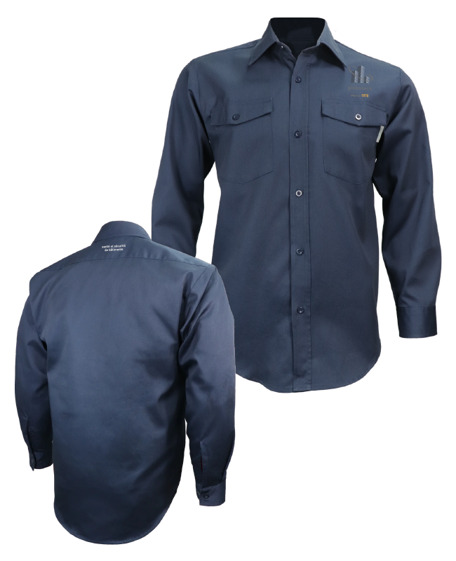 GLOBATECH - 625 chemise de travail m.l. unisexe - BR. 13122 (AVG) - BR. 13127 (NUQUE)