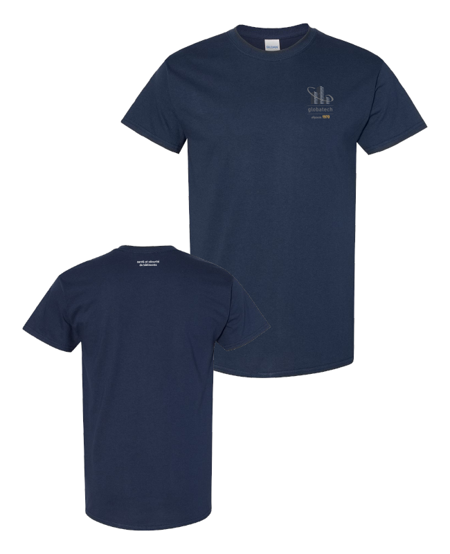 GLOBATECH - 5000 Unisex Cotton T-shirt (NAVY) - S14322 (AVG) + S14332 (NUQUE)