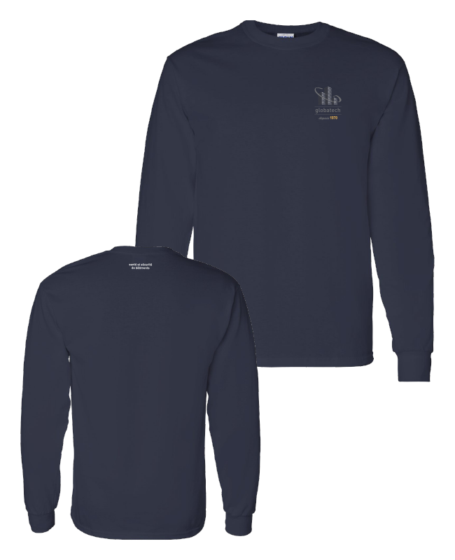 GLOBATECH - 5400 Unisex L.S. Sweater (NAVY) - S14322 (AVG) + S14332 (NUQUE)