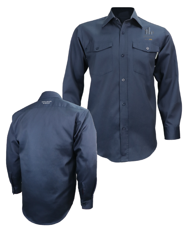 GLOBATECH - 625 chemise de travail m.l. unisexe - BR. 13122 (AVG) - BR. 13127 (NUQUE)