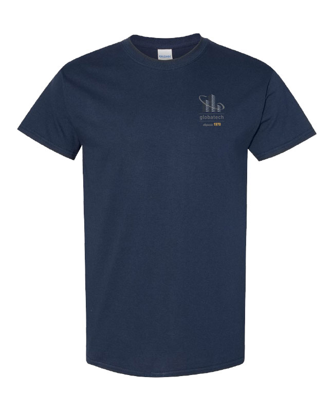 GLOBATECH - 5000 Unisex Cotton T-shirt (NAVY) - S14322 (AVG) + S14332 (NUQUE)