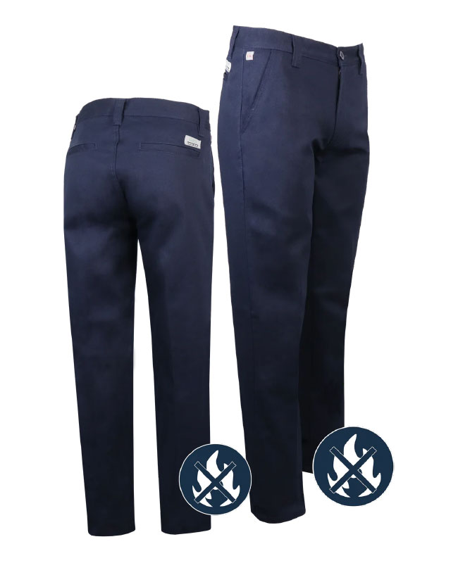 GLOBATECH - 779FR Unisex Fireproof Work Pants (NAVY) - BLANK