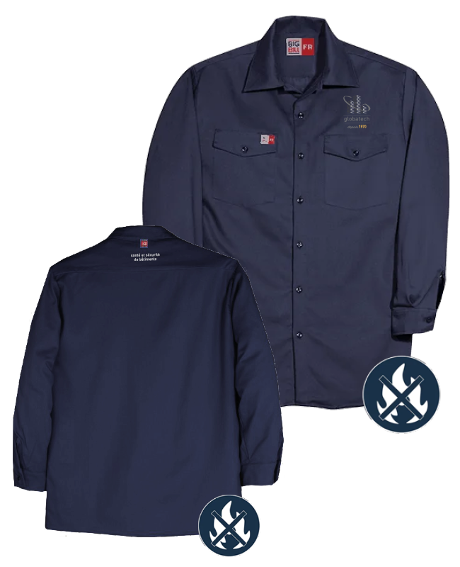 GLOBATECH - TX231US7 Chemise industrielle ignifuge Westex - BR. 13122 (AVG) - BR. 13127 (NUQUE)